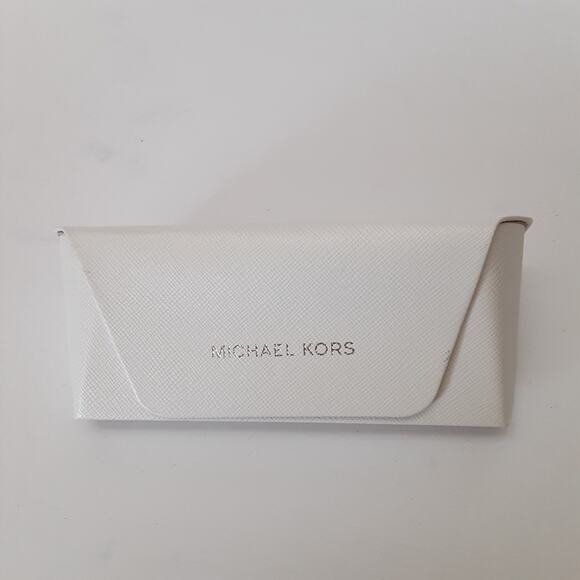 Michael Kors White Leather Hardshell Eyeglass Case Designer Sunglasses Case - Picture 2 of 9